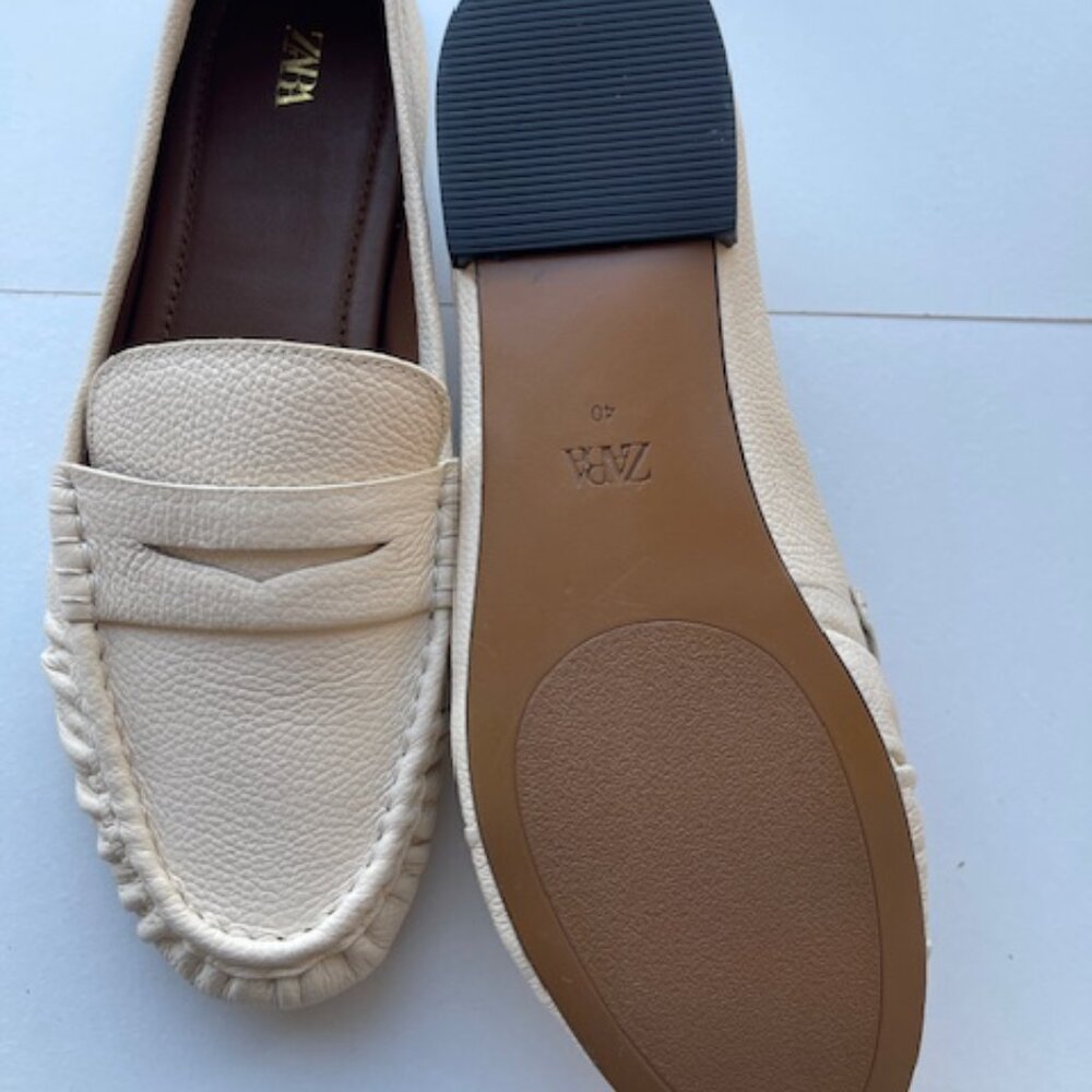 Zara Cream Loafer size 40 Never Worn - Picture 4 of 5